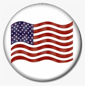 American Flag Pin-back Button - American Flag Blowing In Wind Gif