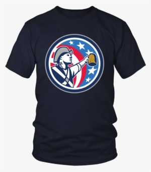 American Patriot Craft Beer Mug Usa Flag Circle Retro - Larry Bernandez T Shirt