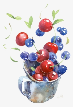 Image Freeuse Download Berry Drawing Watercolor - Черника Или Вишня