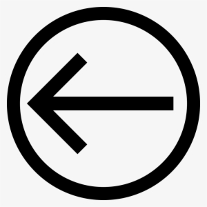 Arrow Direction To The Left Inside A Circle Outline - Circle With Horizontal Line Through