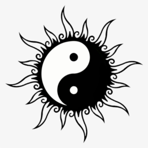 Yin-yang Tattoos Png Clipart - Sun And Moon Together Drawings