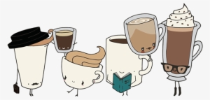 After Some Initial Sketches, I Decided To Create Six - Funny Coffee Cartoon Png