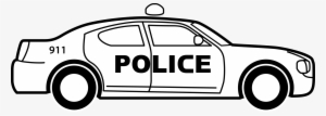 Big Image Png - Police Car Black And White