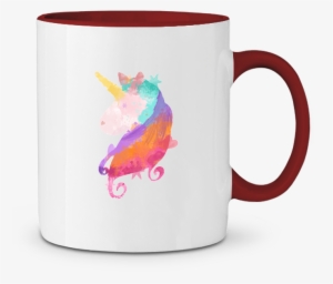 Two-tone Ceramic Mug Watercolor Unicorn Pinkglitter - Mug