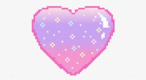Pixel Art - Pink Transparent Heart Pixel Art