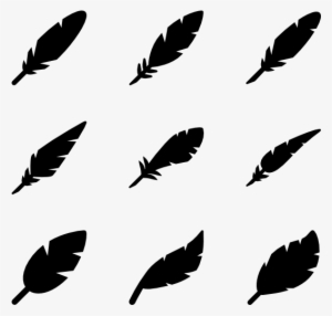 Filled Feathers - Simple Feather Vector
