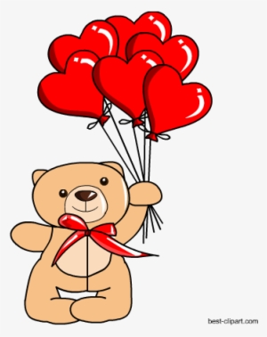 Free Teddy Bear Holding Balloons Clipart - Letter