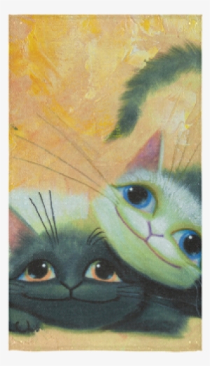 Cat Play Custom Towel - Art Print: Leov's My Bff, 12x14in.