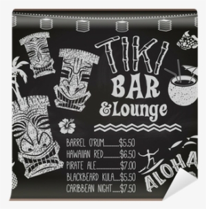 Banner Tiki Bar And Lounge Menu Wall Mural - Tiki Bar Chalkboard
