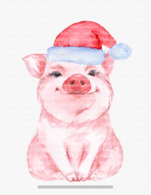 Pig With Santa Hat - Pig With Bandana