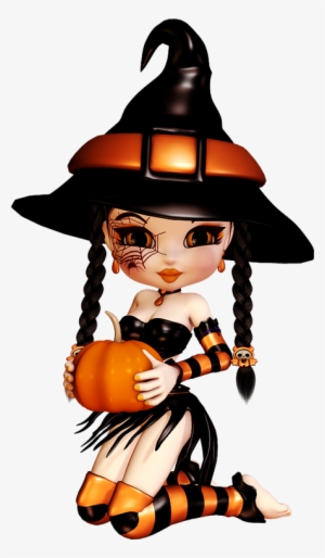 Cute Halloween Clip Art - Brujas De Halloween Con Nombres Transparent PNG -  444x762 - Free Download on NicePNG