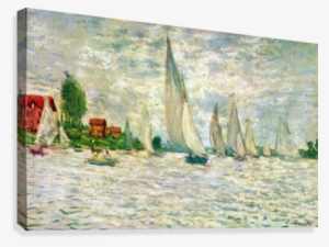 Sailboats, Regatta In Argenteuil By Monet Canvas Print