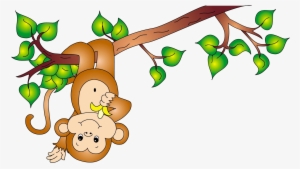 Cute Cartoon Monkey Png Image Background - Monkey On Tree Cartoon