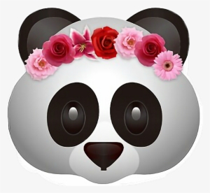 Panda Emoji Flower Flowercrown Freetoedit - Panda With Flower Crown