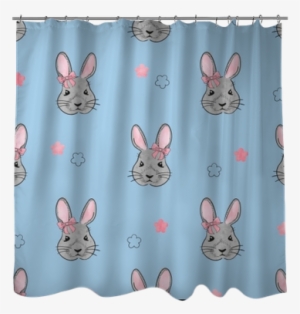 Seamless Pattern With Cute Watercolor Bunny - Drawing