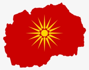 Flag-map Of Macedonia - Macedonia Map Flag Png