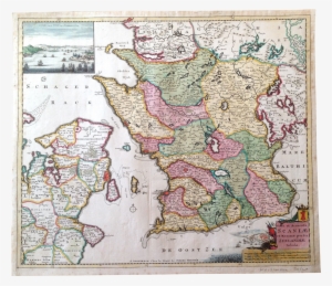 Beautiful And Very Rare Antique Map Of South Sweden - Map