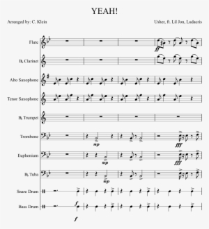 Yeah Sheet Music Composed By Usher, Ft - Mask Off Tenor Sax Sheet Music