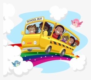 Bus - Rainbow In School Clipart