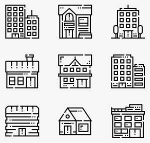 Type Of Houses - Hotel Black And White Png