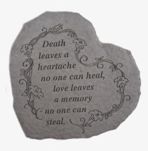Garden Memorial Stone Heart - Kay Berry 08420 Heart-death Leaves A Heartache...