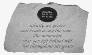 Large Personalized Garden Memorial Stone - Kayberry 58821 Silently We Grieve...for Local Engraving