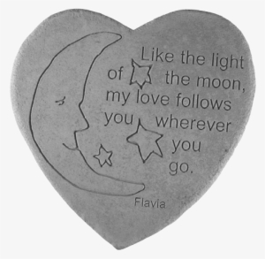 Heart Shaped Stone With Moon & Stars And Quote - Child