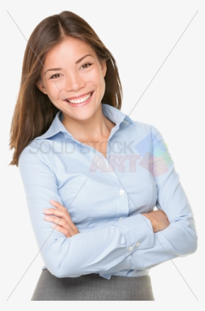 Stock Photo Of Smiling Confident Asian Brunette Businesswoman - Woman Stock Photo Smiling