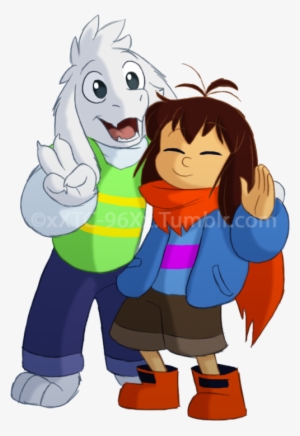 Decided To Add A Third Picture To An Older Drawing - Endertale Frisk And Asriel
