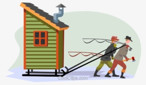 The Winter Ice-fishing Shack Royalty Free Vector Clip - Ice Fishing Clip Art