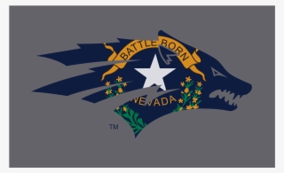 Nevada Wolf Pack Battle Born Flag Grey Background - Nevada Wolfpack Battle Born