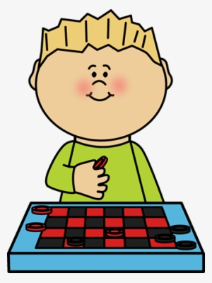 Checkers Clip Art - Boy Playing Checkers Clipart