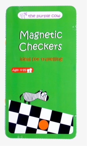 Compact And Chique, A Variety Of 25 Classic Board Games - Purple Cow Magnetic Checkers Travel Game