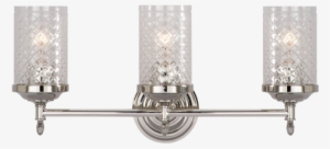 Lita Triple Sconce In Polished Nickel With Crystal - Visual Comfort Ah2203pn-cg Alexa Hampton Lita Bathroom