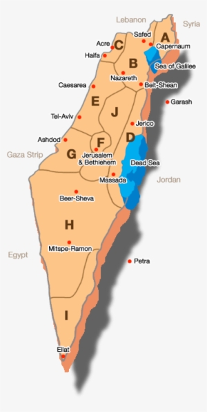 A Golan Heights - Israel Map Tourist Attractions