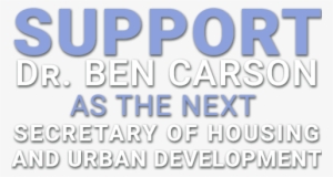 Ben Carson As The Next Secretary Of Housing And Urban - Vector Graphics