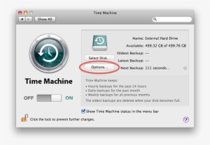 Time Machine Option Button - Time Machine Mac Os X