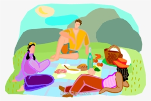 Family Picnic Royalty Free Vector Clip Art Illustration - Family On Picnic Png Clipart