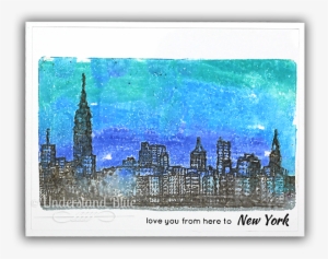 Gel Impressionism Card - Skyline