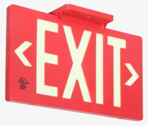 Photoluminescent Fire Safety Exit Signs - Red Photoluminescent Exit Sign