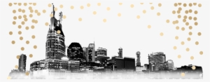 Confetti Falls On Nashville - Nashville Skyline Transparent Background