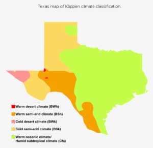 Texas Map Of Köppen Climate Classification - Texas Desert Map