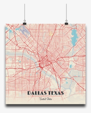 Premium Map Poster Of Dallas Texas - Motif