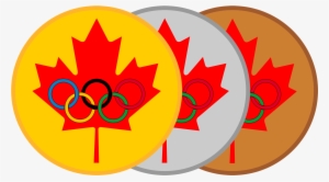 Maple Leaf Olympic Medals - Canada Flags Png