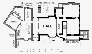 Horham Hall Blueprint - Medieval House Floor Plan