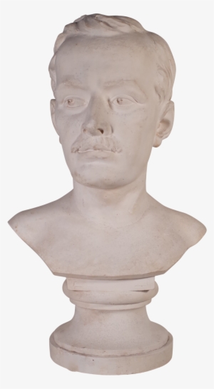Plaster Bust Of Moustached Male - Plaster