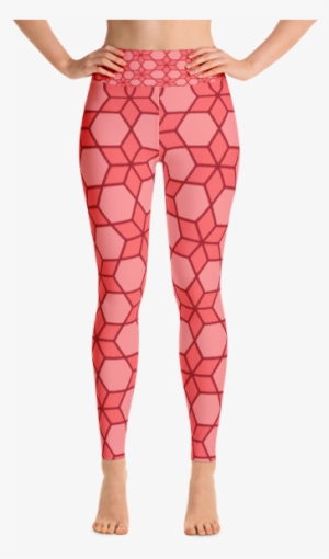 Pink Chainmail Pattern Yoga Leggings - Kathyscraftshop Newfy Yoga Leggings Blauem Hintergrund