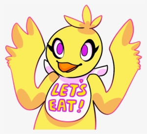 Lets Eat Five Nights At Freddy's 2 Pink Yellow Text