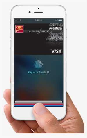 Person Holding A Phone Displaying Apple Pay Screen - Visa Infinite Apple Pay