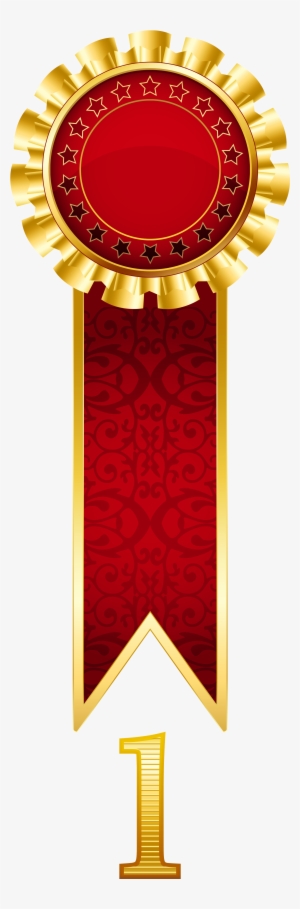 View Full Size - Gold Medal With Red Ribbon Png